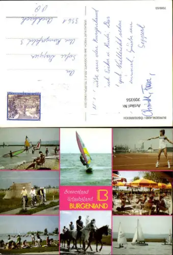 709356 Mehrbild AK Burgenland Sport Tennis Segeln Reiten Radfahren