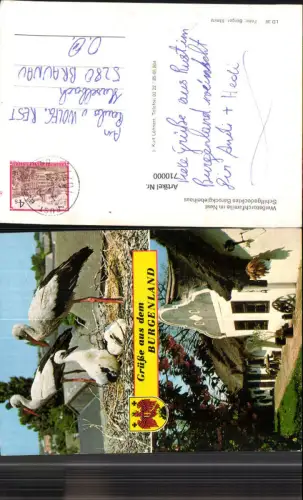 710000 Gruss aus dem Burgenland Storch Störche Mörbisch Rust