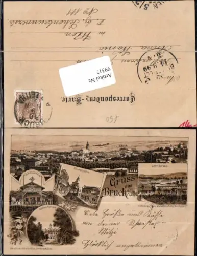 99317,RAR Litho Gruss aus Bruck a.d. Leitha Harrach Lager