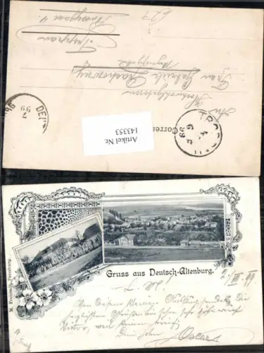 143353,Tolle Litho Gruss aus Deutsch Altenburg Carnuntum 1899