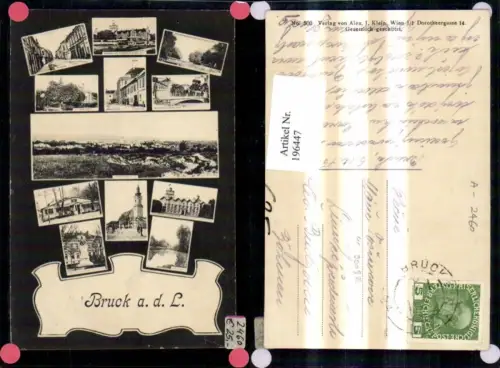 196447,Bruck a. d. Leitha Totale Burg Kirche Schloss Mehrbildkarte