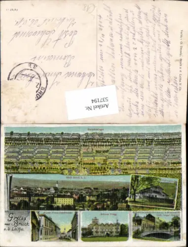 537194,tolle Lithographie Gruß aus Bruck an der Leitha Prugg