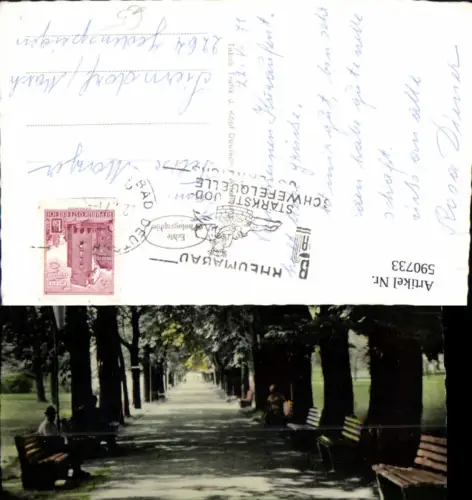 590733,Foto Ak Bad Deutsch-Altenburg Kurpark Allee