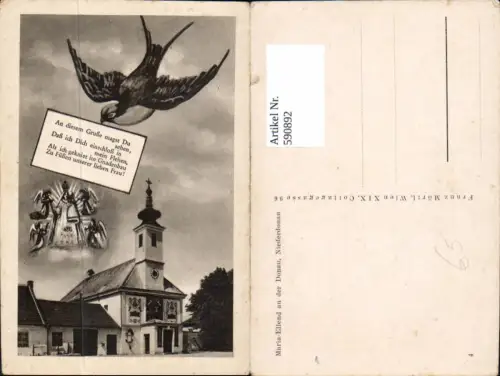 590892,Fotomontage Maria Ellend a. d. Donau Haslau-Maria Ellend Schwalbe Kirche