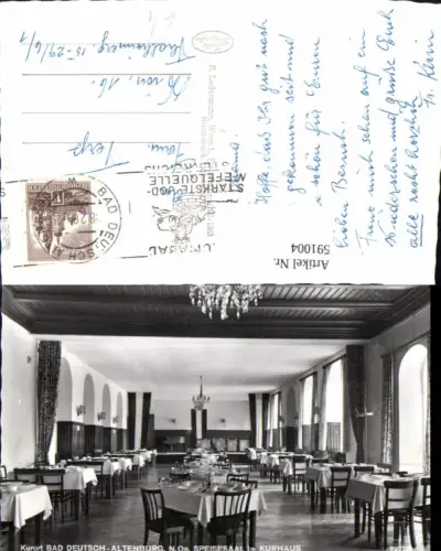 591004,Foto Ak Bad Deutsch-Altenburg Kurhaus Speisesaal Innen