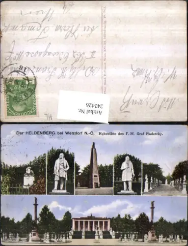 242426,Heldenberg b. Wetzdorf Ruhestätte d. F.-M. Graf Radetzky Mehrbildkarte