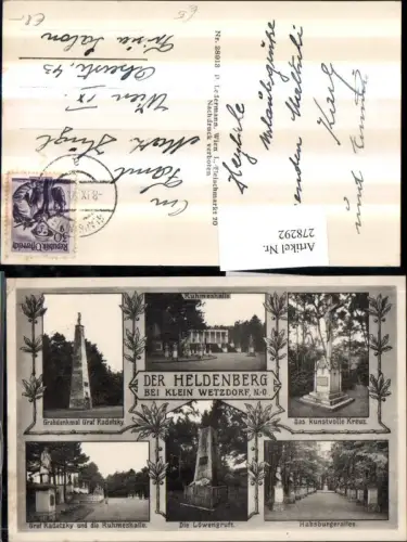 278292,Der Heldenberg b. Klein Wetzdorf Ruhmeshalle Grabdenkmal Habsburgerallee Mehrbildkarte