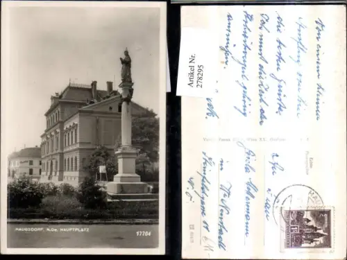 278295,Haugsdorf Hauptplatz Gasthof Gebäude Säule