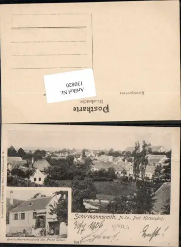 130820,Tolle AK Schirmannsreith bei Geras Hötzelsdorf Gemischtwarenhandlung Radler