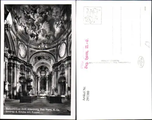 291380,Benediktiner-Stift Altenburg Innenansicht d. Kirche m. Kuppel