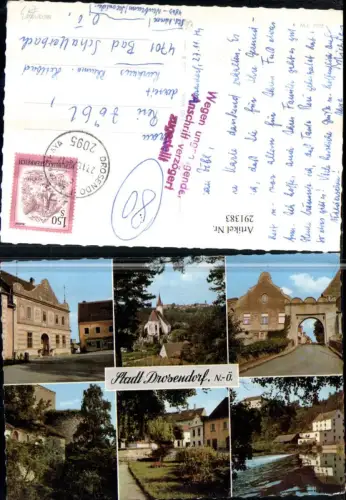 291383,Stadt Drosendorf Teilansicht Kirche Tor Wehr Straßenansicht Mehrbildkarte