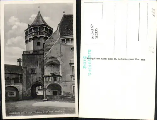 386335,Rosenburg am Kamp Blick zum Wartturm Turm Tor