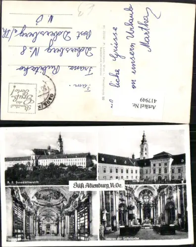 417949,Stift Altenburg Stiftshof Kirche Bibliothek Mehrbildkarte
