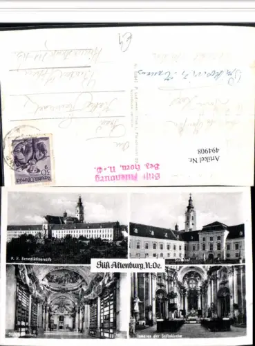 ,Stift Altenburg b. Horn Hof Bibliothek Mehrbildkarte