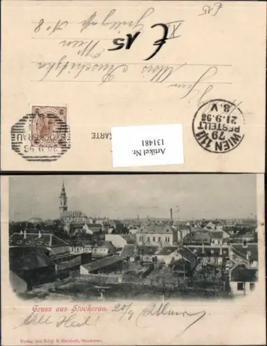 131481,Gruss aus Stockerau 1898 Teilansicht