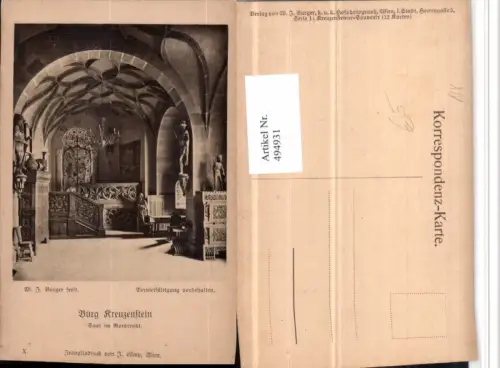 ,Burg Kreuzenstein b. Leobendorf Saal im Nordtrakt