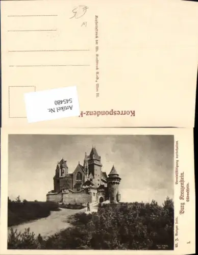 545480,W. J. Burger Burg Kreuzenstein bei Leobendorf