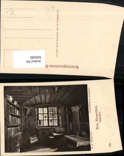 650286,Künstler Ak W. J. Burger Burg Kreuzenstein Leobendorf Pfaffenstube