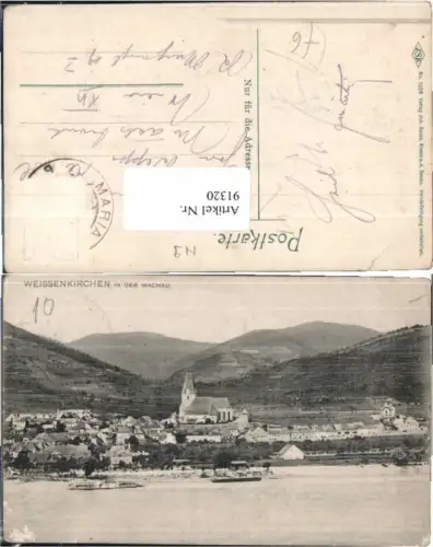 91320,Weissenkirchen a.d Donau m. Dampfer 1910