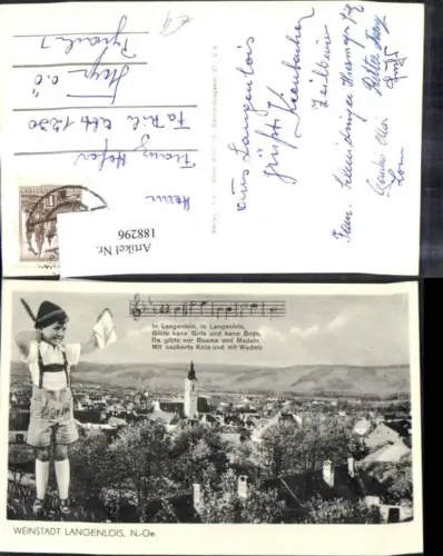 188296,Langenlois Fotomontage m. Junge Bub Liedtext Noten