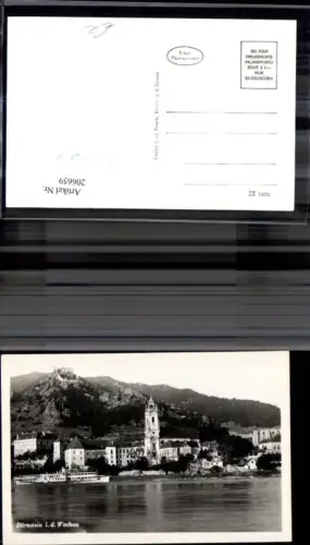 206659,Foto Ak Dürnstein i. d. Wachau Ansicht m. Schiff Dampfer