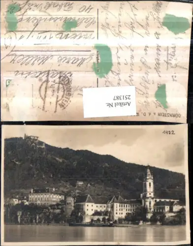 251387,Wachau Dürnstein an d. Donau Teilansicht m. Kirche u. Ruine