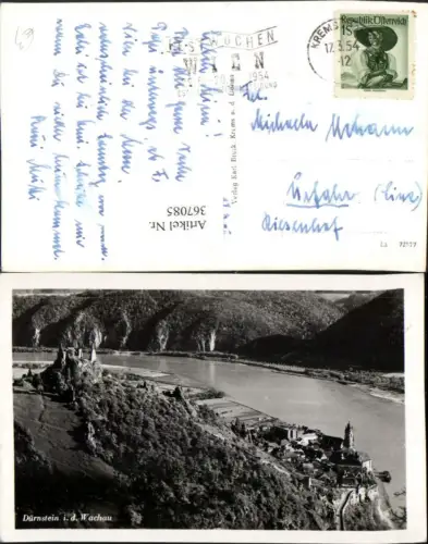 367085,Dürnstein in d. Wachau Totale m. Ruine