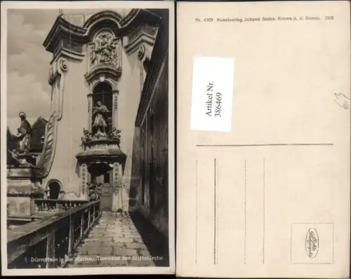 386469,Dürnstein in d. Wachau Stiftskirche Kirche Terrasse