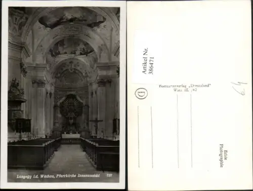 386471,Langegg in d. Wachau Pfarrkirche Kirche Innenansicht
