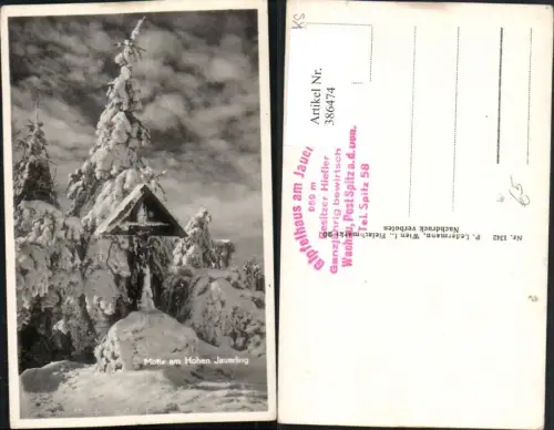 386474,Motiv am Hohen Jauerling b. Spitz an d. Donau Wegkreuz Winterbild