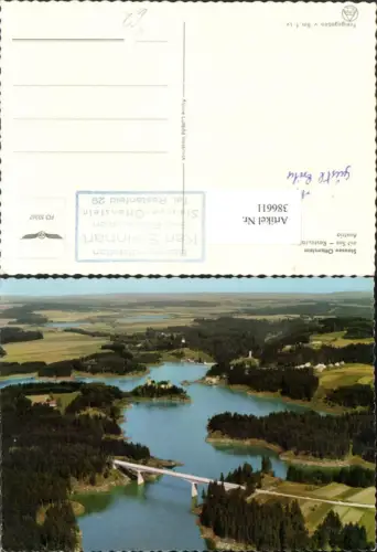 386611,Stausee Ottenstein b. Rastenfeld m. Burg Lichtenfels Brücke pub Alpine Luftbld 52367