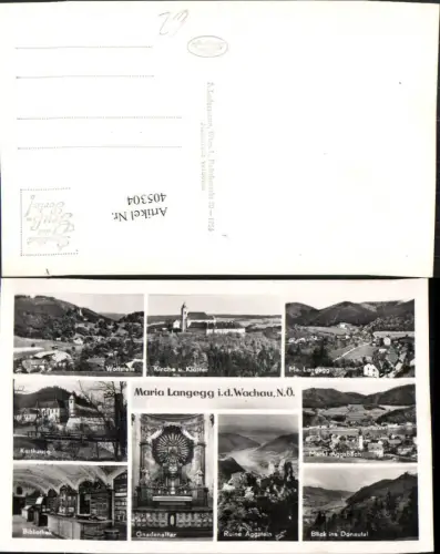 405304,Maria Langegg in d. Wachau Totale Aggsbach Aggstein Bibliothek Mehrbildkarte