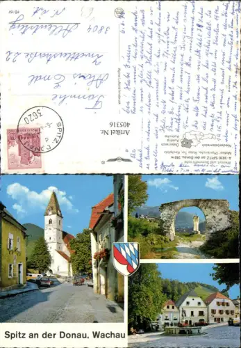 405316,Spitz an d. Donau Kirche Rotes Tor Kirchplatz Mehrbildkarte pub Alpine Luftbild 157