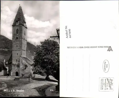 447890,Spitz an d. Donau Hauptplatz Brunnen Kirche