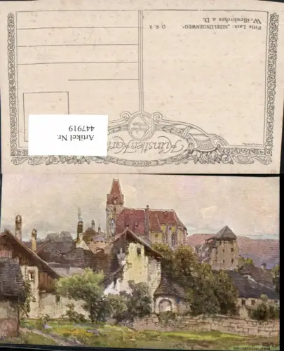 447919,Künstler AK Fritz Lach Weißenkirchen an d. Donau Kirche pub Kilophot