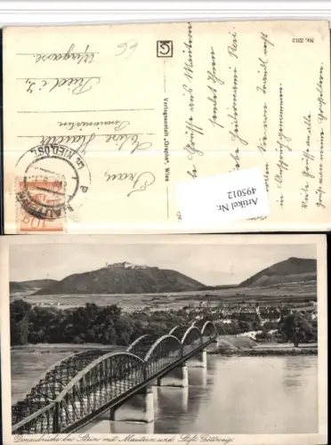 ,Donaubrücke Brücke b. Stein Mautern Totale m. Stift Göttweig