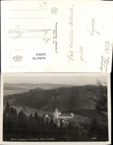 544954,Maria Langegg in der Wachau b. Bergern im Dunkelsteinerwald Krems