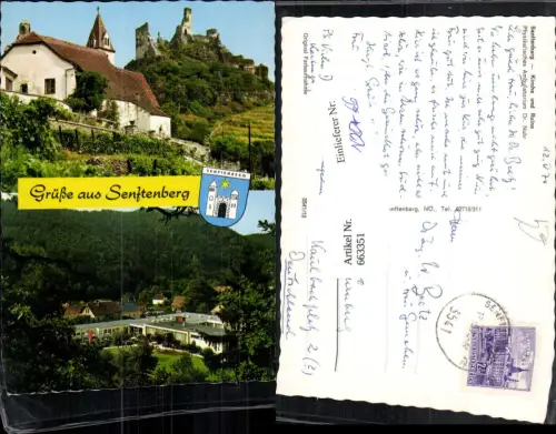 663351,Mehrbild Ak Senftenberg Kirche u. Ruine