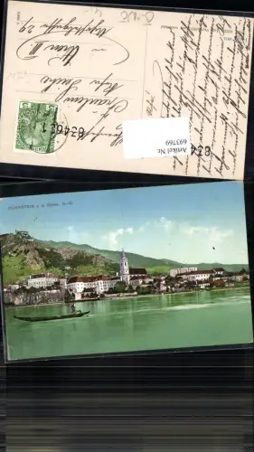693769 Dürnstein in der Wachau Donau 1912 Zille Boot