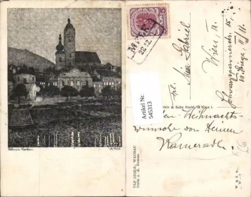 545313,Künstler AK Ulf Seidl Stein in der Wachau Donau Krems