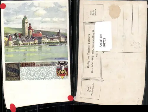 661703,Künstler Ak R. Assmann Stein a. d. Donau Krems pub Verein Südmark 193