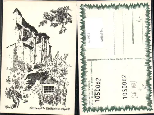 677971 Künstler AK Ulf Seidl Wachau Krems an der Donau Katharinen Kapelle