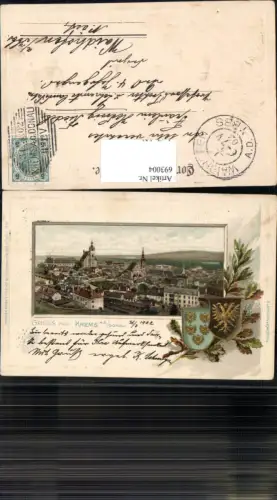 693004 tolle Präge Passepartout AK Krems an der Donau Wappen Passepartoutkarte