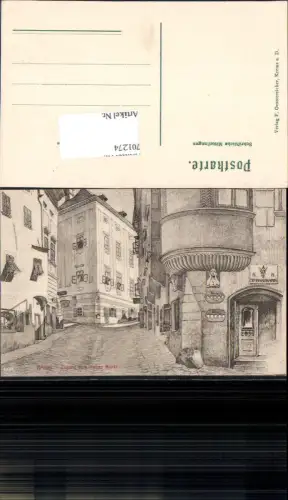 701274 tolle Künstler AK Krems an der Donau Zugang z. Hohen Markt Erker Trafik