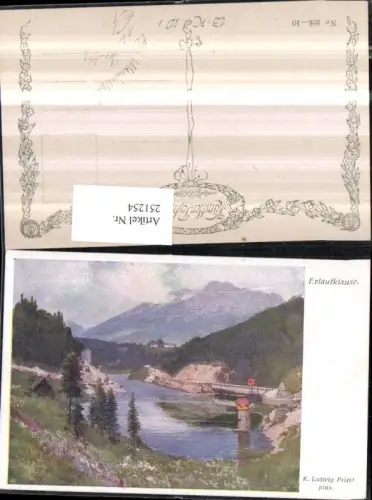 251254,Künstler AK K. Ludwig Prinz Erlaufkaluse Mariazellerbahn b. Annaberg pub Brüder Kohn B.K.W.I. 226euro10