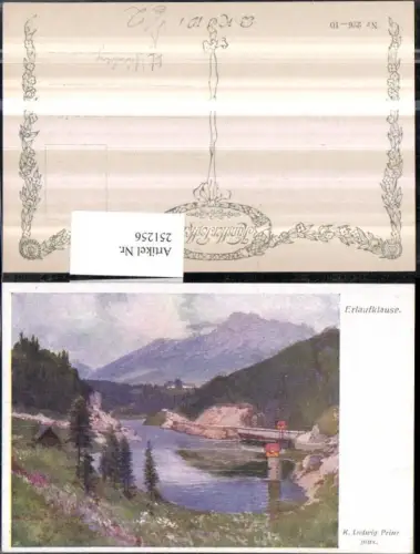 251256,Künstler AK K. Ludwig Prinz Erlaufkaluse Mariazellerbahn b. Annaberg pub Brüder Kohn B.K.W.I. 226euro10