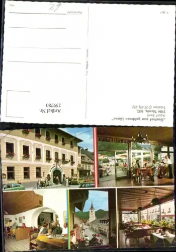 259780,Türnitz Kirche Gasthof zum goldenen Löwen v. Adolf Bertl Mehrbildkarte