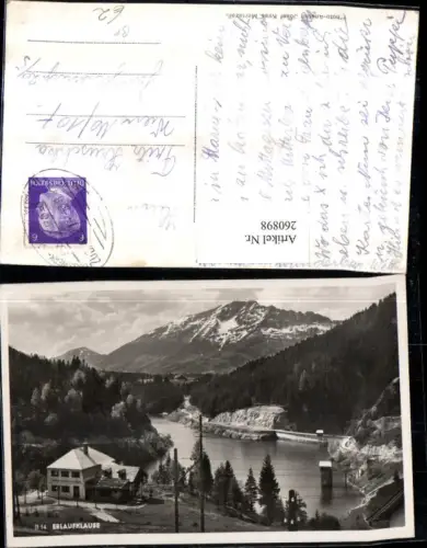 260898,Erlaufklause Gasthaus zu den Zinken von M. Steiner Bergkulisse b. Mitterbach Bahnpost Zug 4721