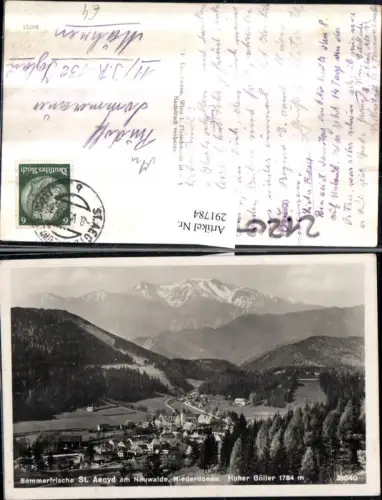 291784,St. Aegyd am Neuwalde Totale m. Hoher Göller Bergkulisse