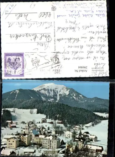 296464,Mitterbach Totale m. Gemeindealpe Bergkulisse Winterbild